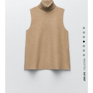 Zara soft top, sleeveless turtle neck